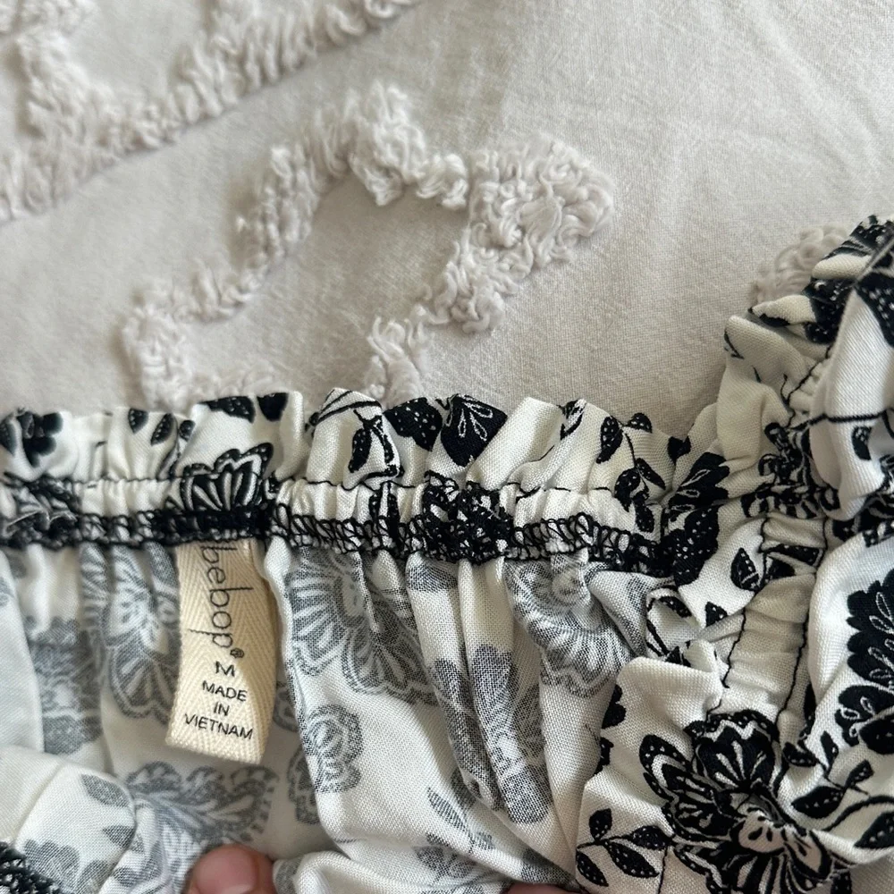 BeBop Black and White Floral Romper - Picture 2 of 4